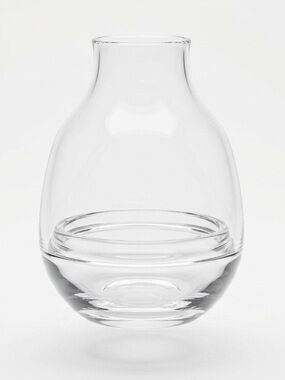 NIB NUDE Glass Eden Candle Holder Clear Minimalist Modern Decor Weighted Base